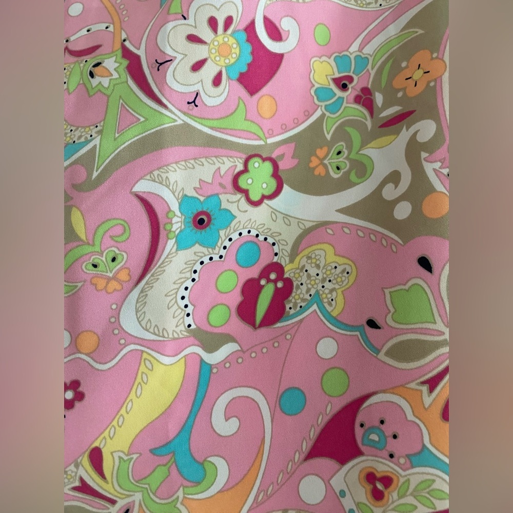 Y2K Sag Harbor Women Pink Multicolor Paisley Floral Knee Length Summer Skirt 12 - Picture 6 of 12